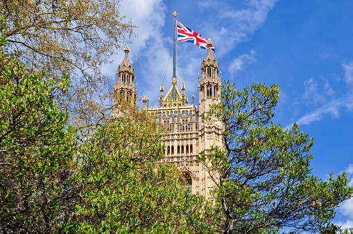 Victoria tower of Westminster Palace, London, UK