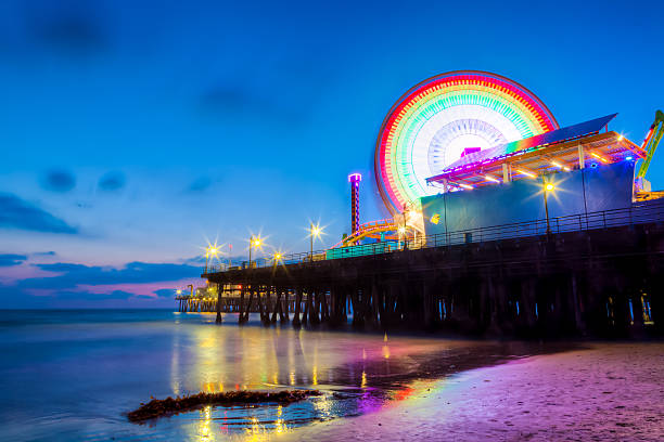 istock Santa Monica Pier after sunset 186543065