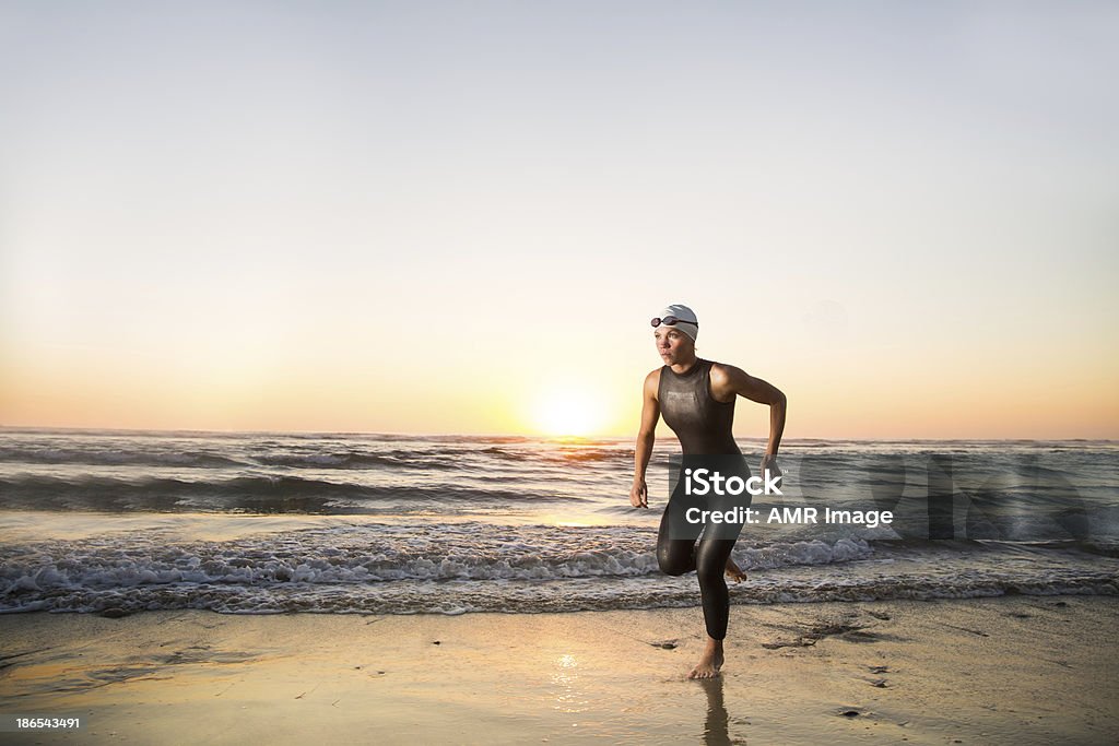 Triathlon Athlete Triathlon Athlete at sunrise. Triathlon Stock Photo