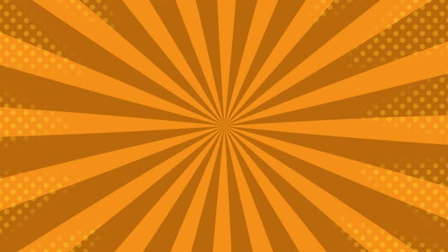 YellowVintage Sunburst 4k Animation, Holiday Cartoon Seamless Loop