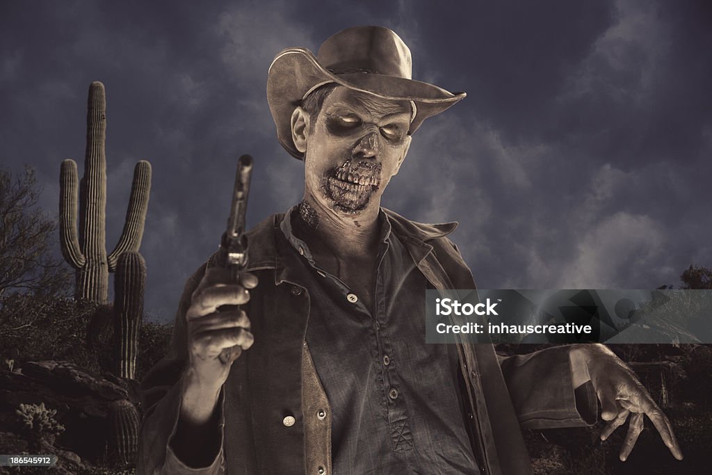 Cowboy Zombie in der Wüste - Lizenzfrei Cowboy Stock-Foto