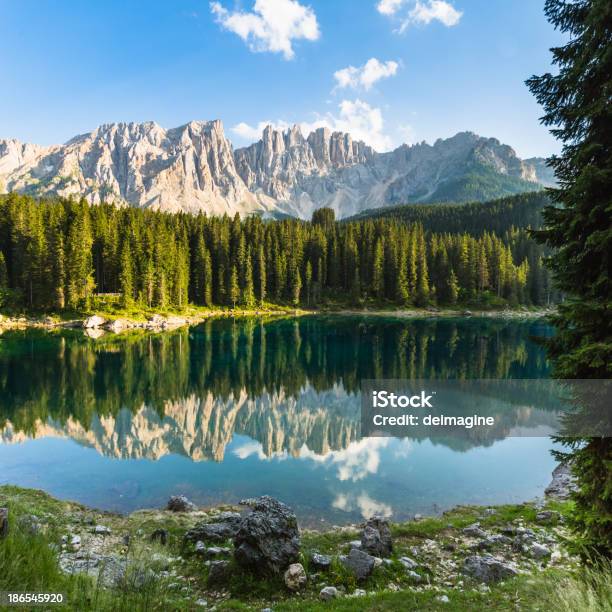 Photo libre de droit de Dolomites Lac Alpin banque d'images et plus d'images libres de droit de Forêt - Forêt, Printemps, Bois