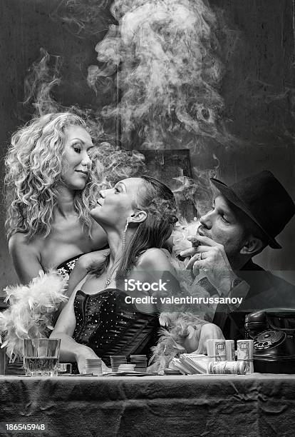 Poker Stock Photo - Download Image Now - Women, Cigar, Smoking - Activity