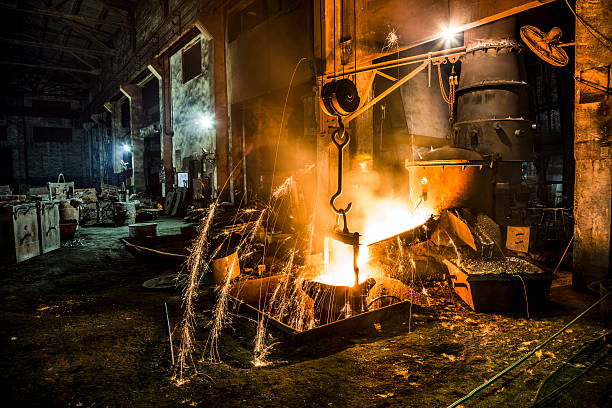 istock Blast furnace at metallurgical plant 186546446