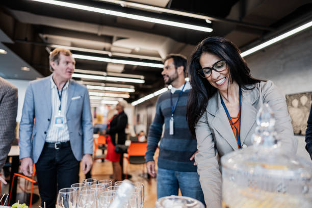 istock Business people getting food during conference coffee break 1865467194