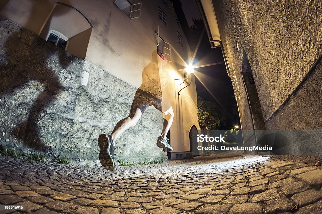 Stadt laufen bei Nacht - Lizenzfrei Geist Stock-Foto