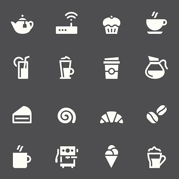 Vector illustration of Cafe Icons | set 1 - White Series