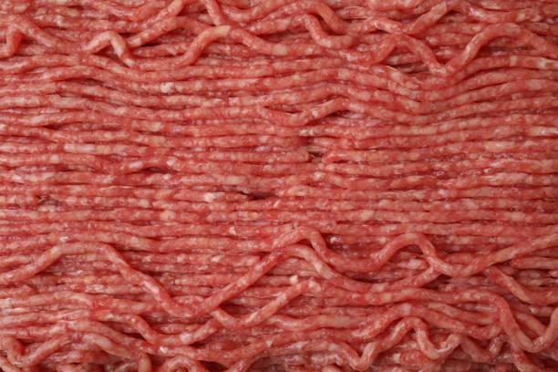 istock Fresh raw ground meat as background, top view 1865477236