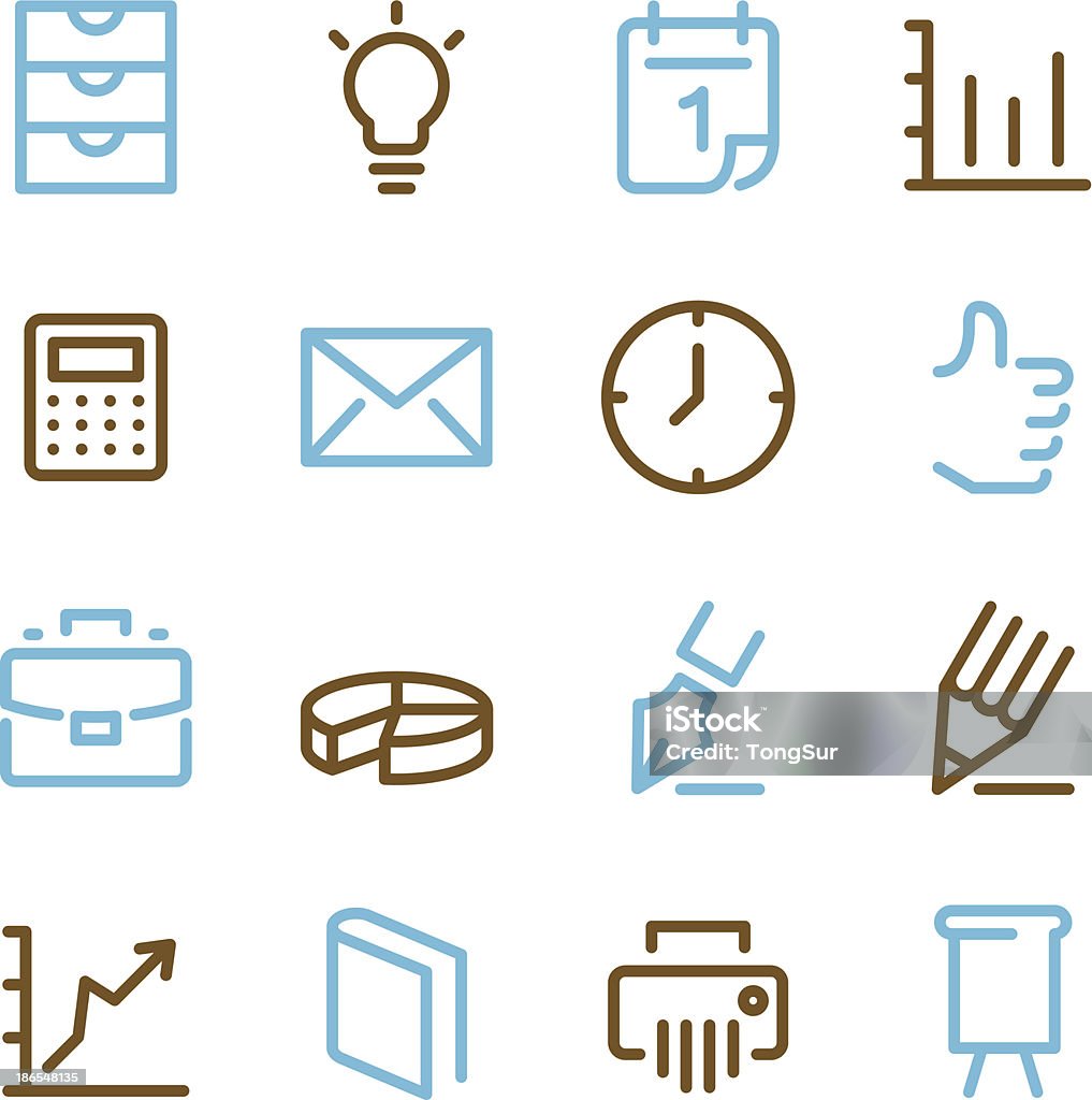 Office Icons/Set-Série couleur de ligne - clipart vectoriel de Affaires libre de droits