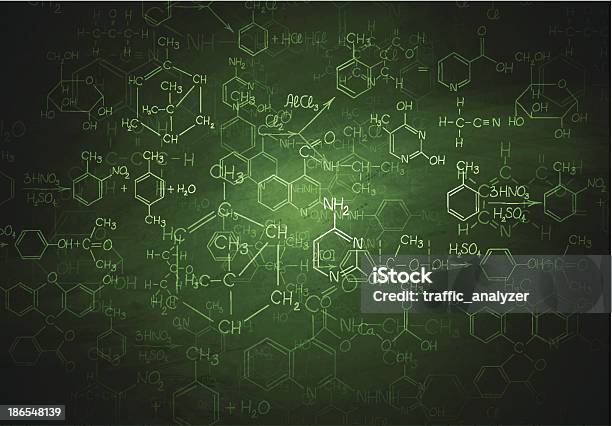 Chimica Lavagna - Immagini vettoriali stock e altre immagini di Chimica - Chimica, Sfondi, Corso di chimica
