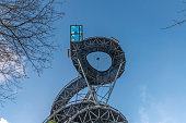 Skywalk observation tower in blue sky day in Swieradow Zdroj Poland 12 16 2023