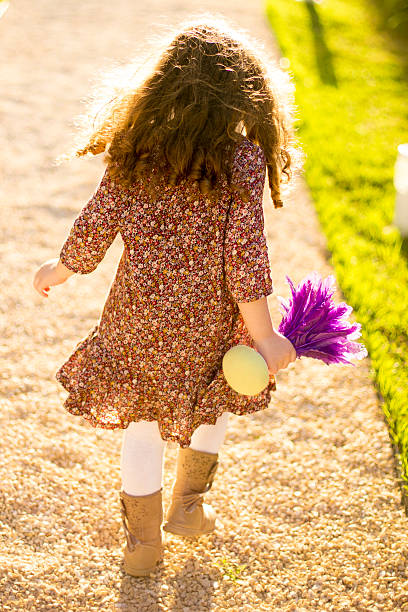 Little Girl with Shuttlecock stock photo