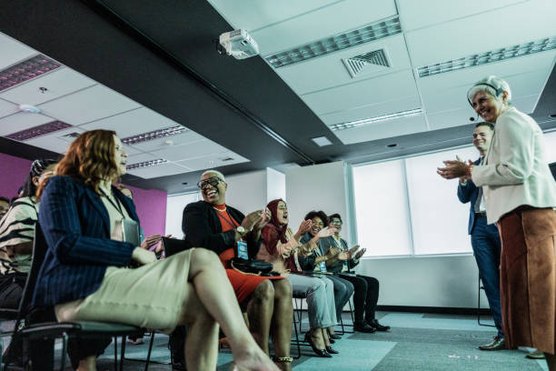 istock Coworkers doing presentation during conference in the office 1865490659