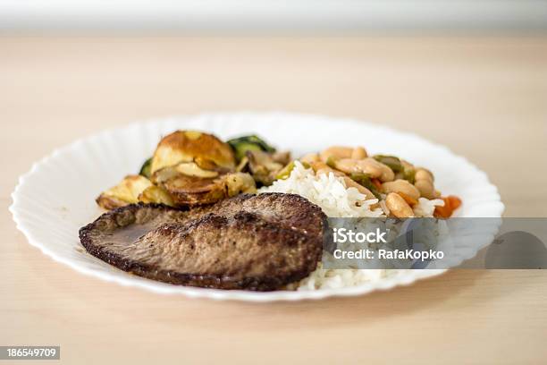 Rice Beam Vegetables And Beef Plate Stock Photo - Download Image Now - Bean, Beef, Beet