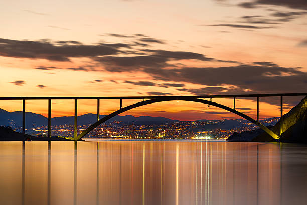 istock Bridge to Krk Island at sunset, Croatia 186550040