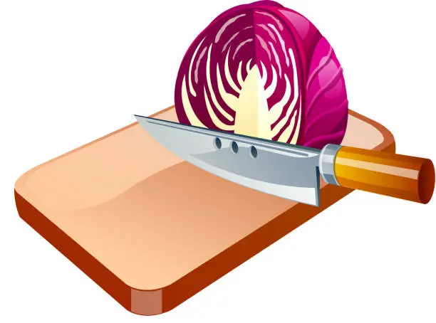 Vector illustration of vector icon cabbage and knife