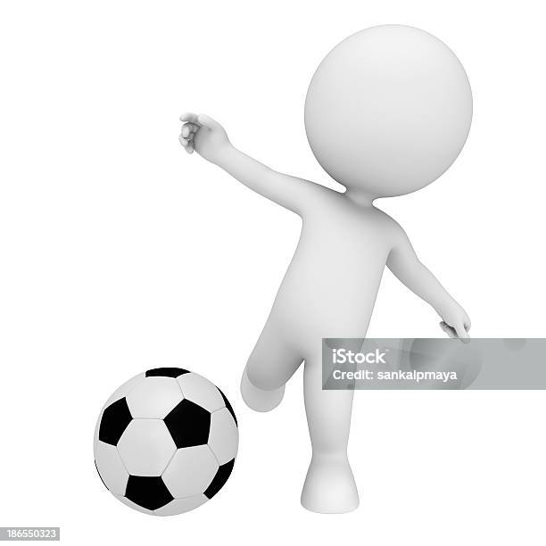 3 D Charakter Mit Fußball Weiß Stockfoto und mehr Bilder von Amerikanischer Football - Amerikanischer Football, Bildkomposition und Technik, Charakterkopf