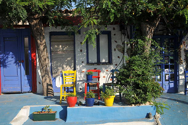 istock Greek tavern on the beach 186550472