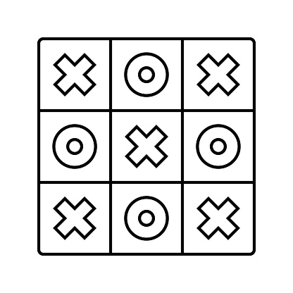 tic tac toe game line icon vector. tic tac toe game sign. isolated contour symbol black illustration