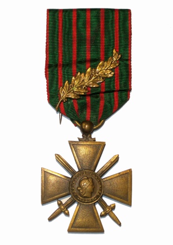 Croix de guerre with golden palm citation, First World War