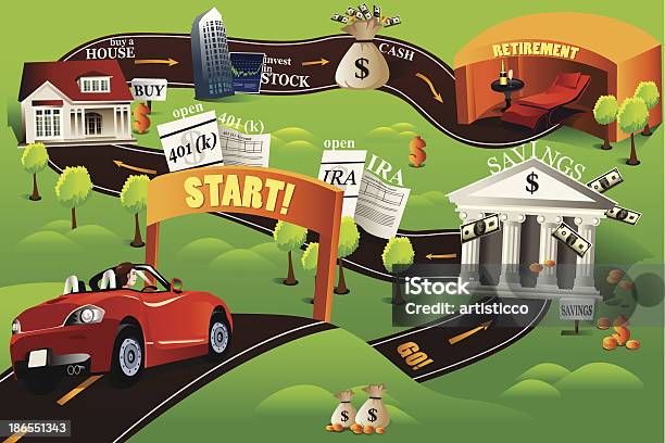 Financial Roadmap Stock Illustration - Download Image Now - Road Map,  Retirement, Cartoon - iStock