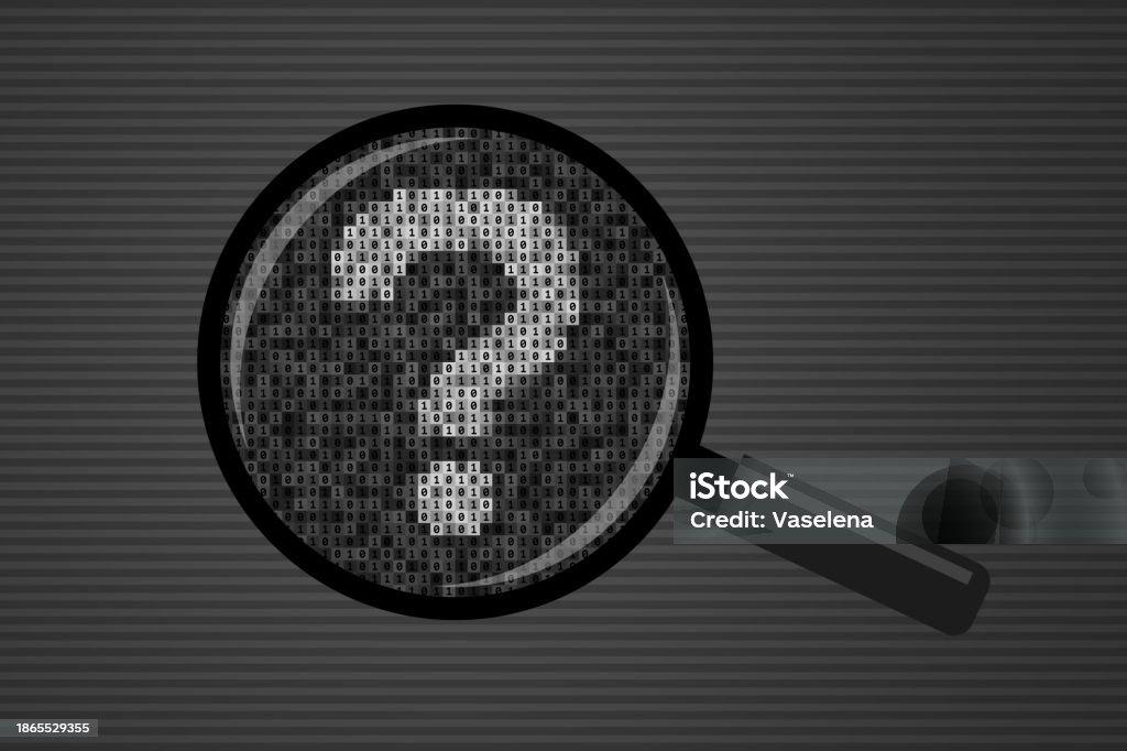 Question Mark Coding Question Mark Made From Binary Code And Magnifying Glass Stock ...