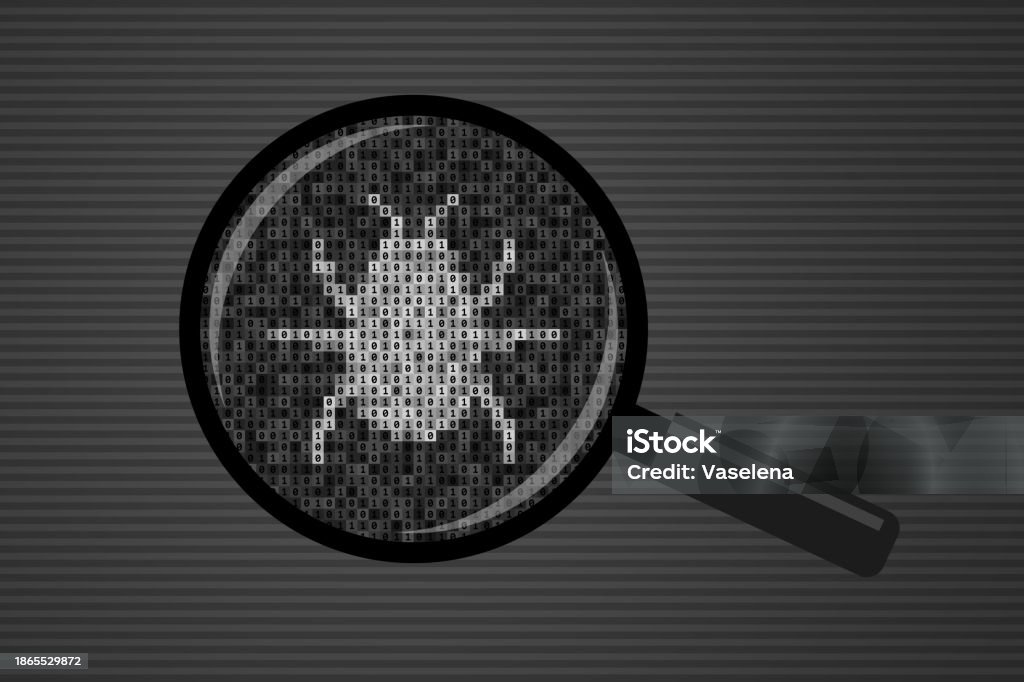 Bug Computer Code Stock Image Bug Silhouette Made From Binary Code And Magnifying Glass Stock ...