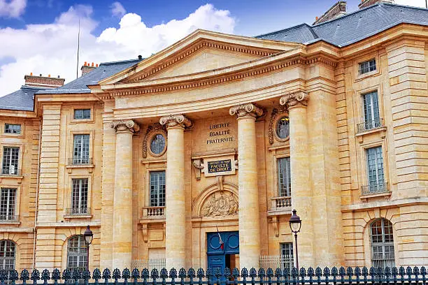 Photo of Paris University (Faculty of Law) near the Pantheon. Paris. Fran