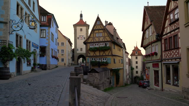 Historic Rothenburg ob der Tauber Fairy Tale Buildings 4K, UHD.