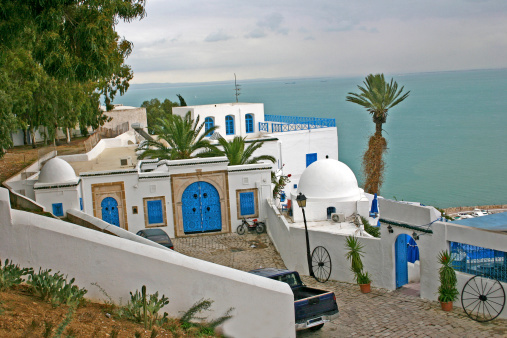 A View of the Mediterranean Sea from Sidi Bou Said, Tunisia.