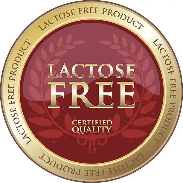Vector illustration of Lactose Free Gold Product Label
