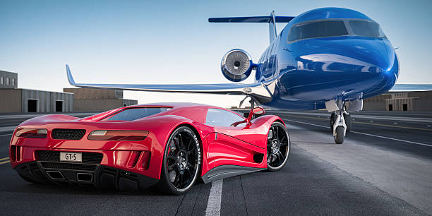 viagens de luxo - luxury sports car red supercar - fotografias e filmes do acervo