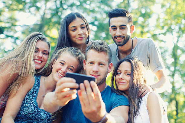 istock Friends taking a self portrait picture 186557537