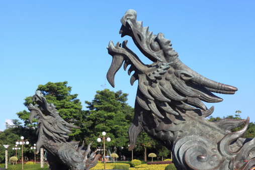 Kyoto, Japan – June 12, 2023: Big dragon in Higashi Honganji temple.