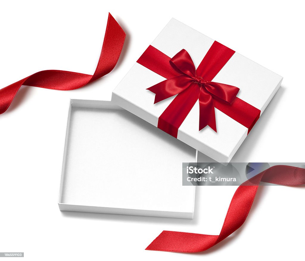 Aprire la scatola regalo - Foto stock royalty-free di Aperto