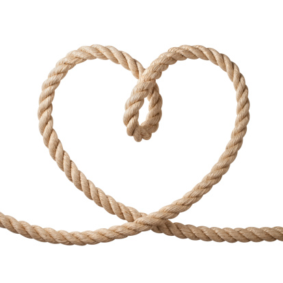 Heart shaped rope. Photo with clipping path.
