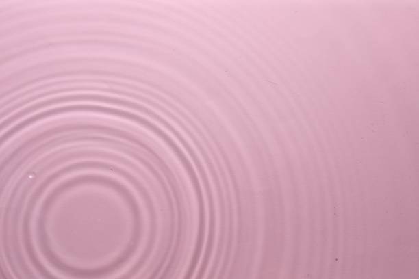 istock Rippled surface of clear water on pink background, top view 1865604064