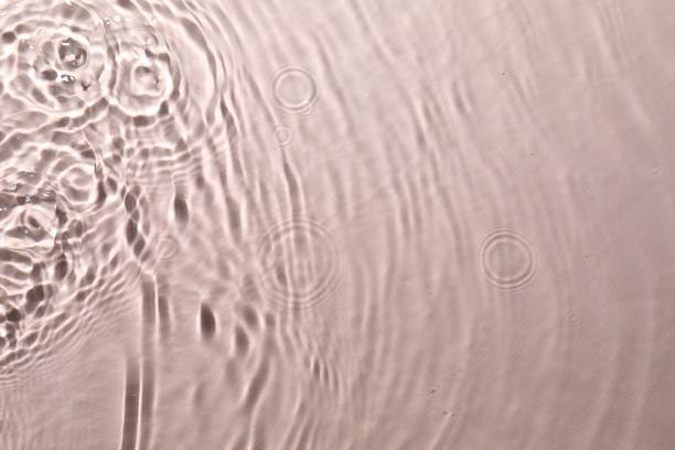 istock Rippled surface of clear water on beige background, top view 1865606179
