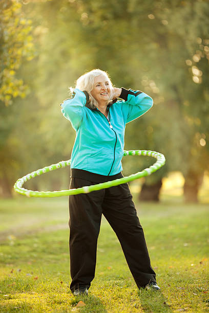istock Senior Woman doing Exercises in Nature 186560965
