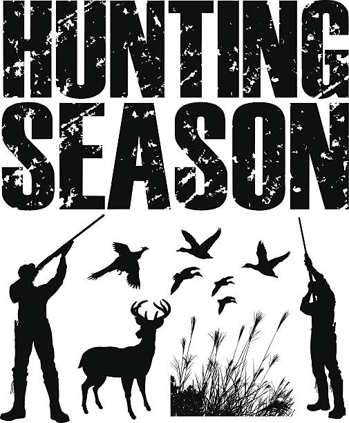 ハンティング季節のアヒル、フェザント、鹿、ハンター - pheasant hunter点のイラスト素材／クリップアート素材／マンガ素材／アイコン素材