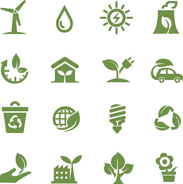 zielona seria ikon-acme - leaf human hand computer icon symbol stock illustrations