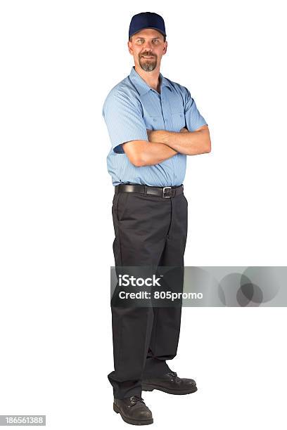 Service Technician Ready To Be Of Help Stock Photo - Download Image Now - Technician, White Background, Service