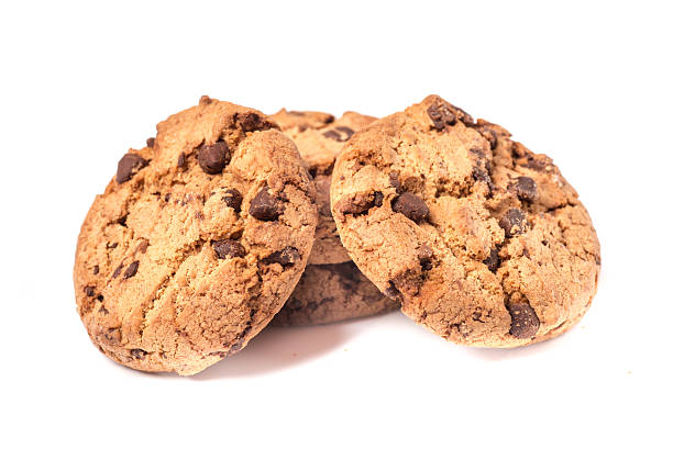 istock Chocolate chip cookies isolated on white background. 186561913
