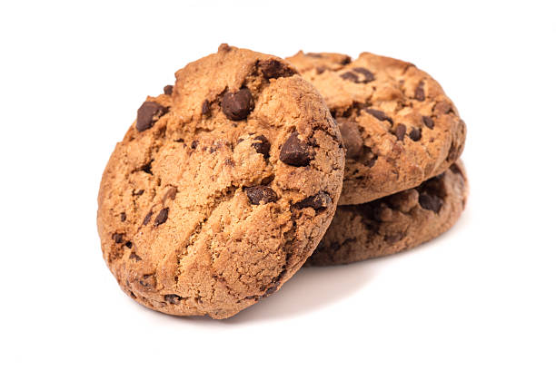 istock Chocolate chip cookies isolated on white background. 186561934