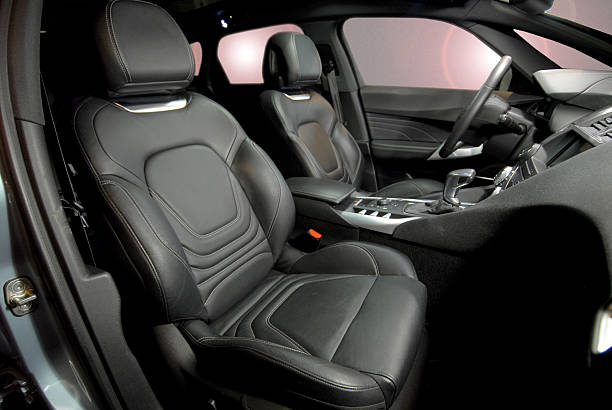 Leather seats for the interior of a black car