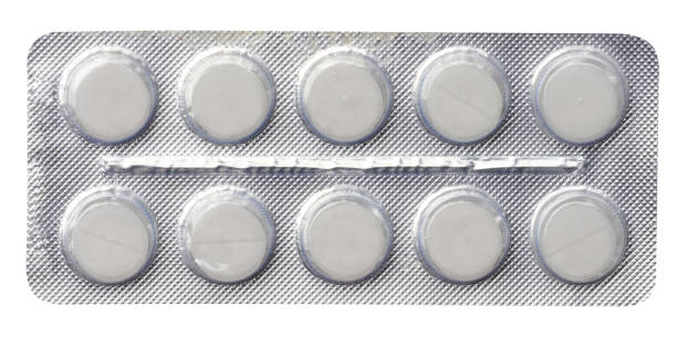 istock Blister pack with round pills on a white isolated background 1865650568