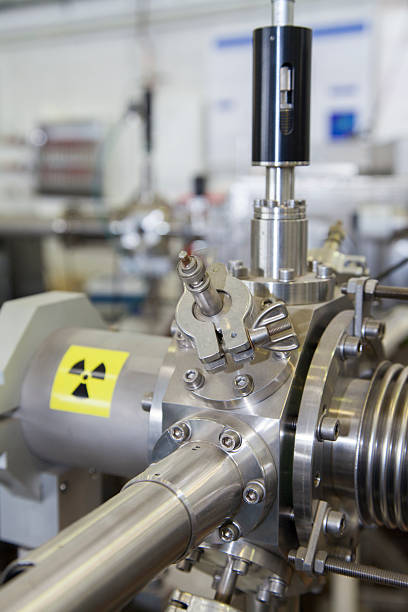 istock Details of ION accelerator with radiation warning sign 186565742