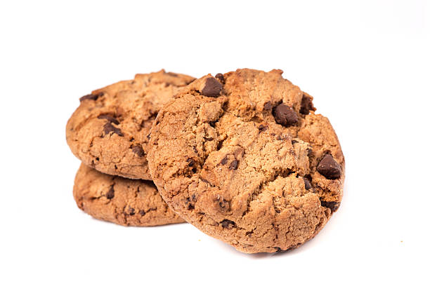 istock Chocolate chip cookies isolated on white background. 186565837