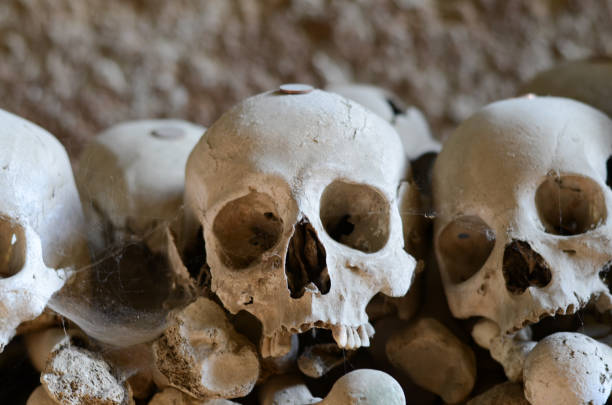 istock Skulls in Fontanelle cemetery. 1865664088