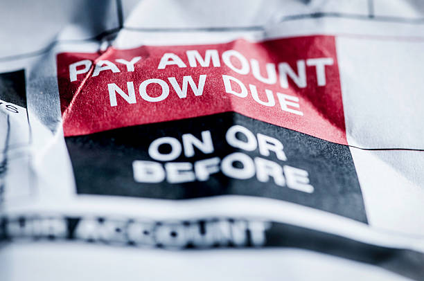 Consumer Credit Debt Payment Now Due stock photo